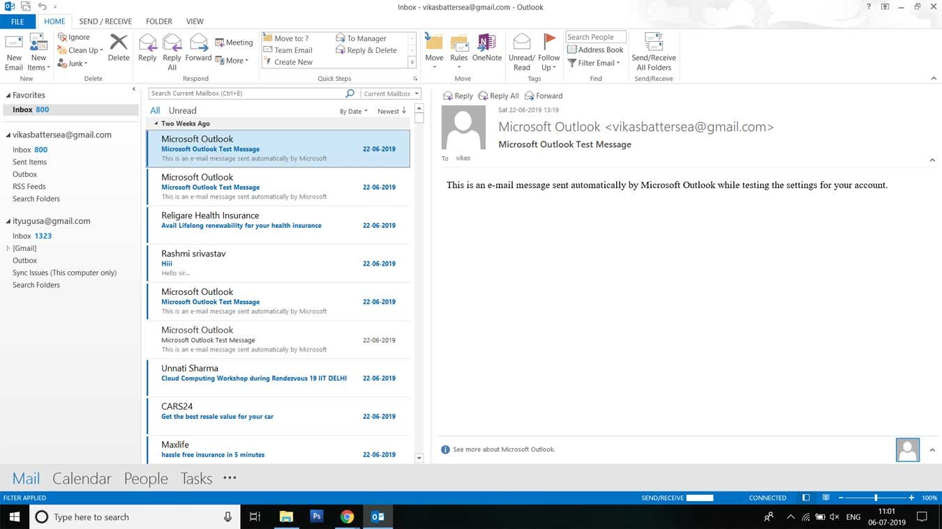 Open the MS Outlook Email