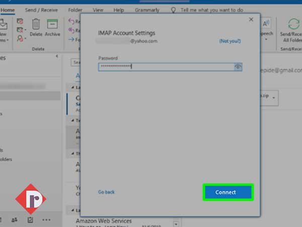 Enter the “Sign-in Password” of your Yahoo Mail account and click on the “Connect” button