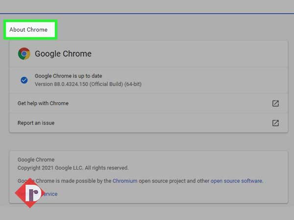 Navigate to ‘About Chrome’ to keep your browser up to date 