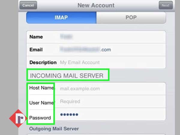 Fill the “AOL Incoming Mail Server Settings for iPhone”