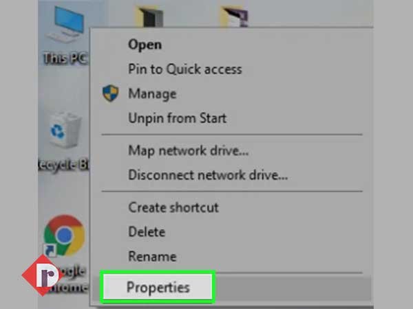 Select the Properties option