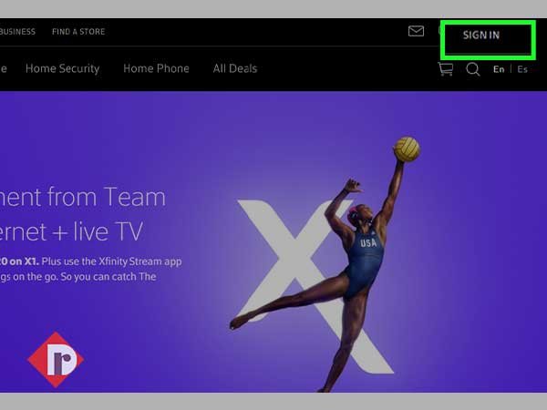 On the official Comcast website, click on the ‘Sign in’ option