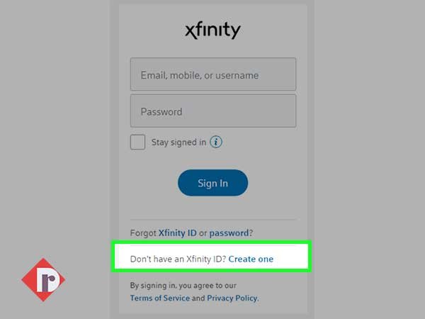 On the ‘Comcast.net login’ page, click on the ‘Don’t have a username, create one’ option