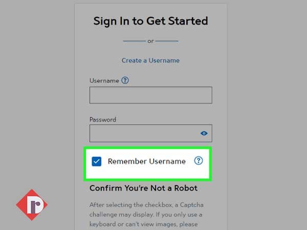 Click on the “Remember Username” option