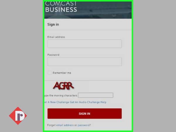 Apply the same sign-in procedure if you have a Comcast business account also