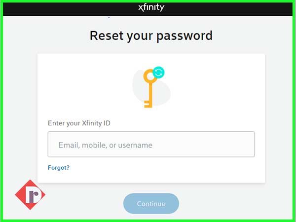 Enter your ‘Comcast Email ID’ and click on the ‘Continue’ button