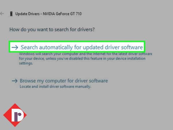 Select this ‘Search automatically for updated driver software’ option