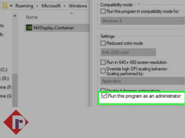 Open the ‘Compatibility’ tab, select ‘Run This Program as Administrator’ check mark and click on the ‘OK’ button