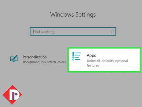 Click on ‘Apps’ option inside Windows Settings