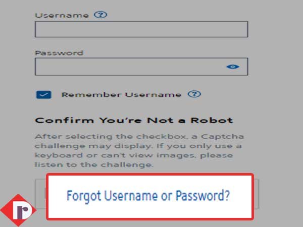 Click on the ‘Forgot Username or Password?’ link