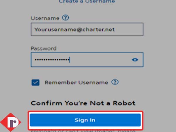 Hit the ‘Sign-In’ button to access your Charter.net email account