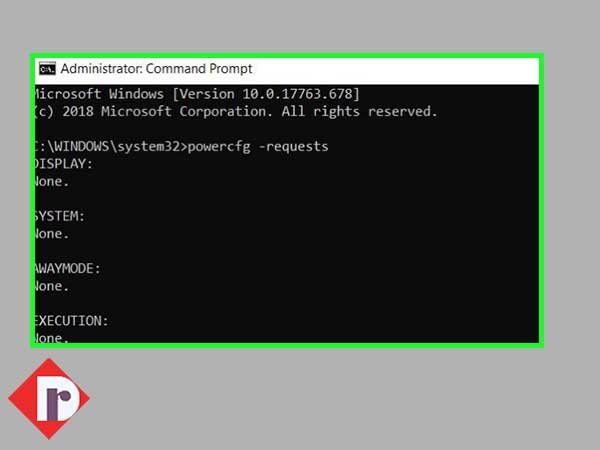 Run this “powercfg -requests” command in the ‘Command Prompt App’