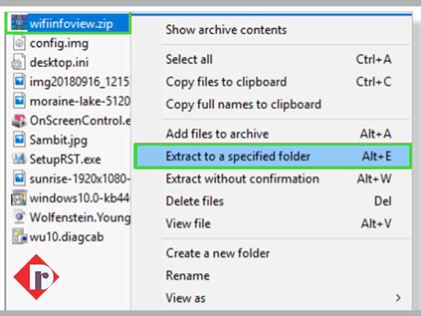 Click on ‘Extract to a specified folder’ option