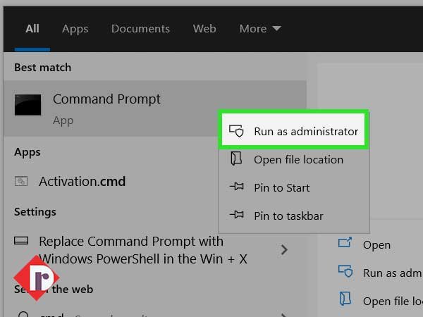 Click on the ‘Run as Administrator’ option