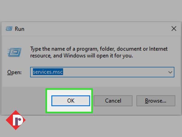 Type “services.msc” in that dialog box and hit the ‘OK’ button