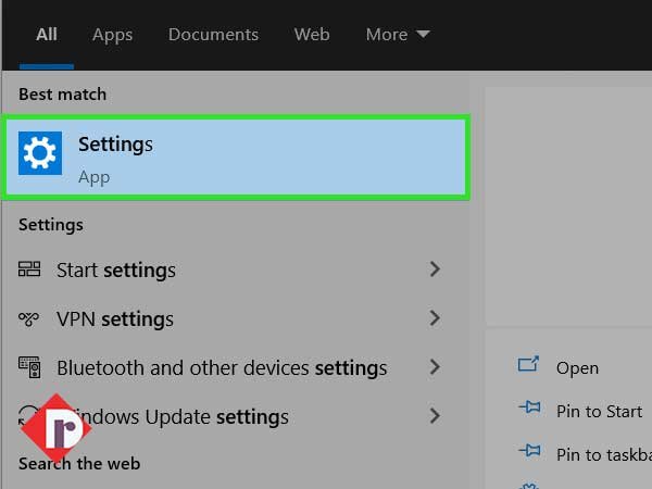 Open ‘Windows Settings App’