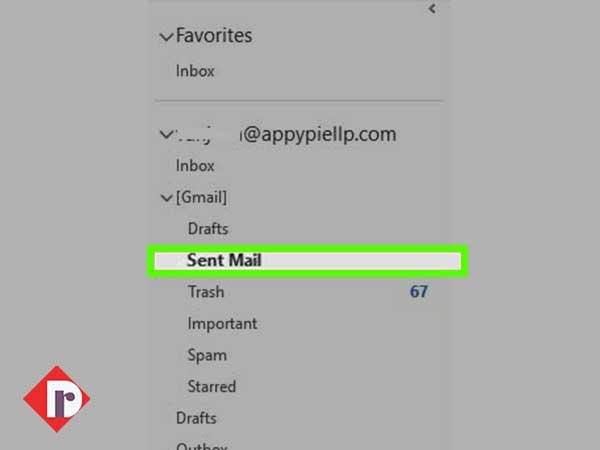 Click on the ‘Sent Items’ folder