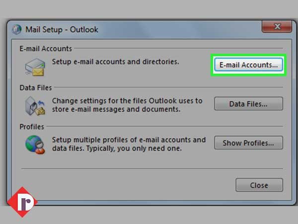 Click on the ‘Email Accounts’ option.