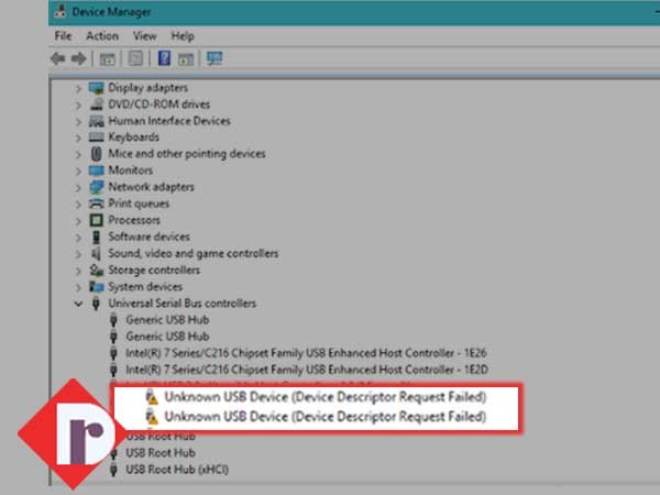 USB device descriptor malfunctions error messages