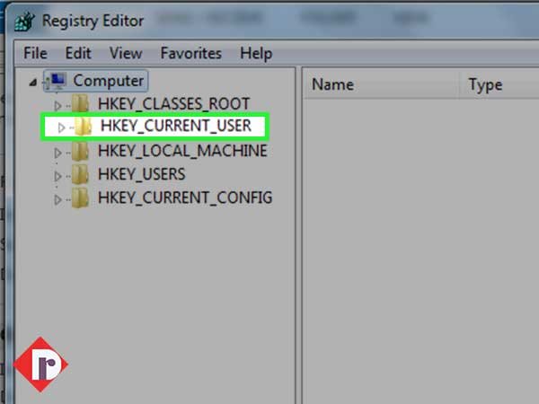 Navigate to HKEY_CURRENT_USER location