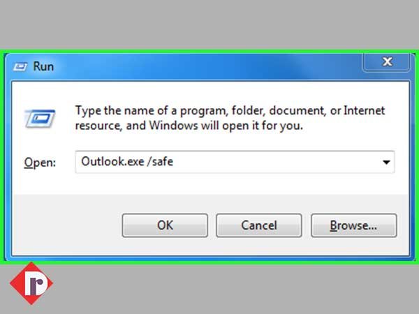 Type this “Outlook.exe/safe mode” code and hit ‘Enter.’