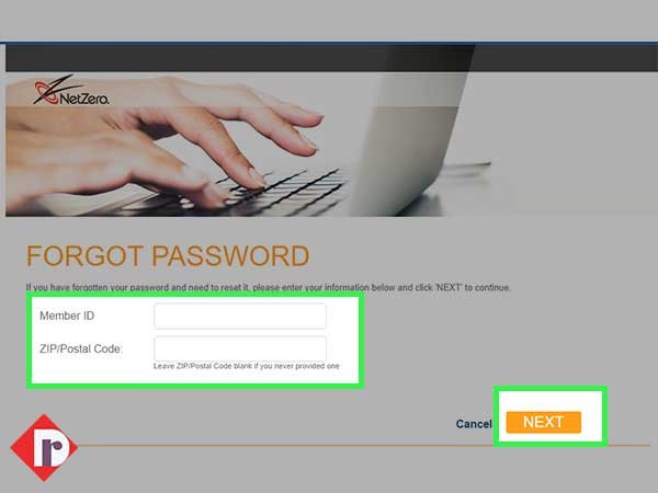 Enter your ‘Member ID’ and ‘Postal/ZipCode’ and hit the Next button.