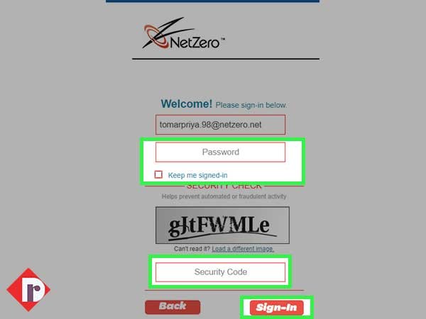 Enter your Password, select the Keep me signed in checkbox, type in the Security Code and click on the Sign-in button.