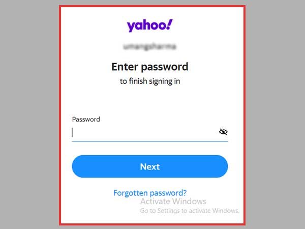 Yahoo Password