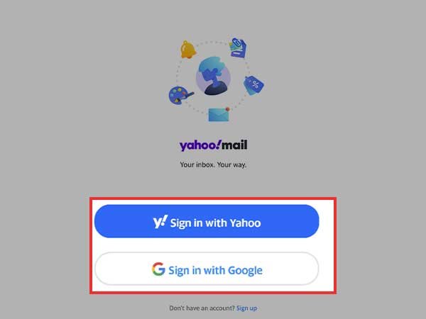 Sign in with Yahoo