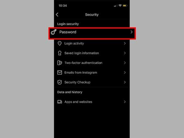 Click on the password
