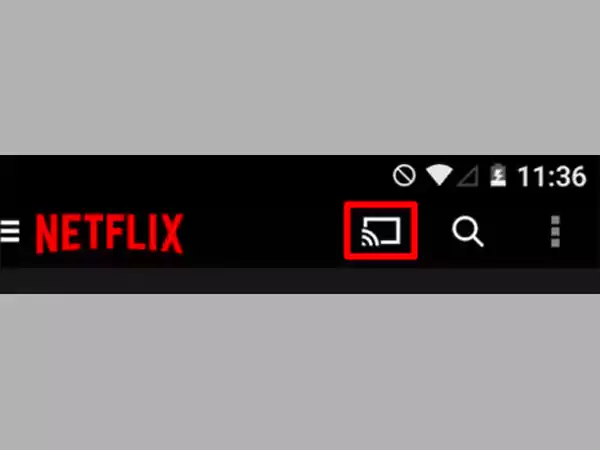 Cast icon on Netflix application