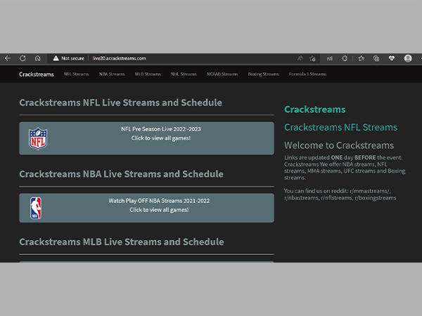 Crackstreams Website