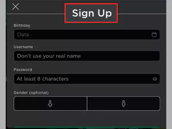 Roblox Sign-Up